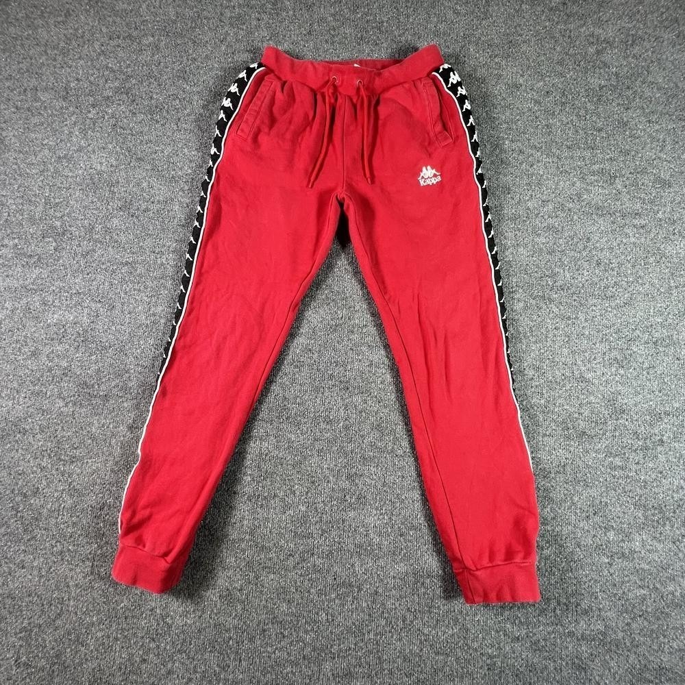 Kappa Jogger Pant Men's M Red Polyester Tapered Running Gym Training Stretch